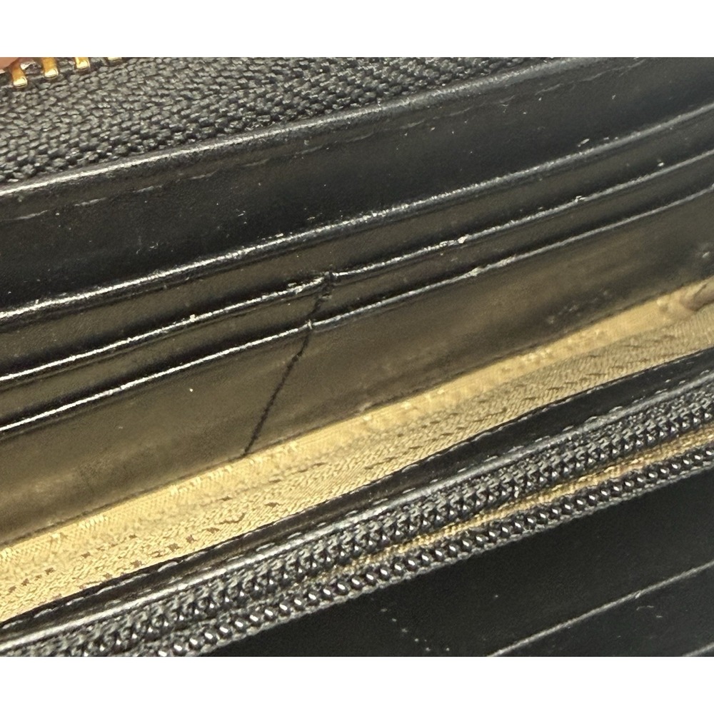 Ralph Lauren Black Leather Zip Around Folding Continental Wallet Clutch - Picture 9 of 10